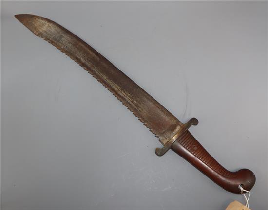 A Russian Imperial sawback falchion pioneer sword